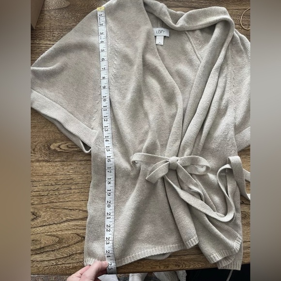Ann Taylor Loft medium tan wrap sweater warm - Picture 5 of 5